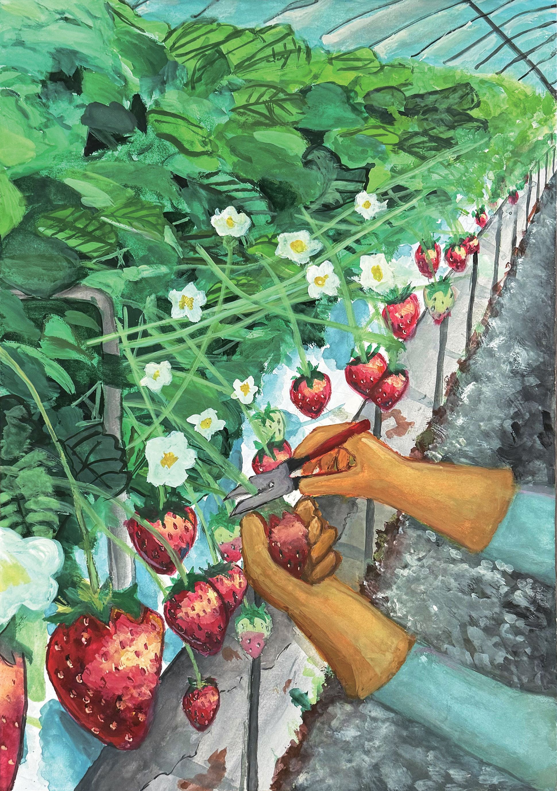 津久井の風景画（晩秋 農道） 津久井の風景画（晩秋 農道）